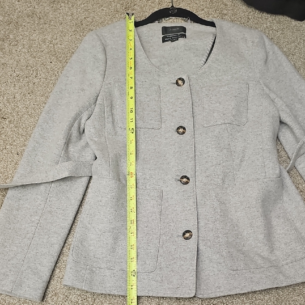 J. Crew Heather Gray Belted Jacket - Picture 8 of 12